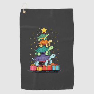 Turtle Tree Christmas Tree Adorable Turtle Christm Golf Towel