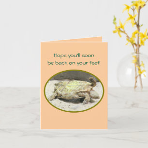 "TURTLE TURNED ON ITS BACK" GET WELL CARD