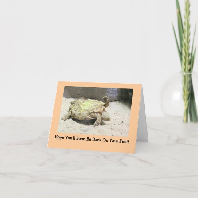 "TURTLE TURNED ON ITS BACK" GET WELL CARD (Front)