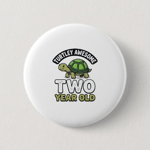 Turtle Two Year Old Birthday Vintage Engraving Shi 6 Cm Round Badge