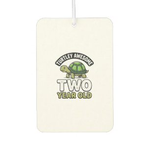 Turtle Two Year Old Birthday Vintage Engraving Shi Car Air Freshener