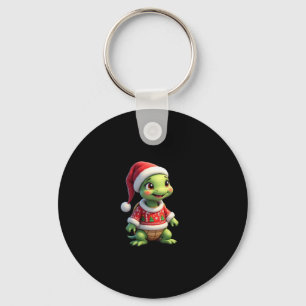 Turtle Ugly Sweater Santa Hat Christmas T-Shirt (1 Key Ring