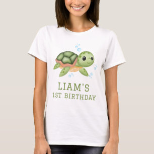 Turtle Under the sea 1st Birthday Parents  T-Shirt