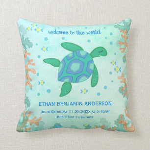 Turtle Under The Sea Baby Birth Cushion