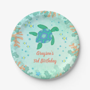 Turtle Under The Sea Birthday Party Paper Plate
