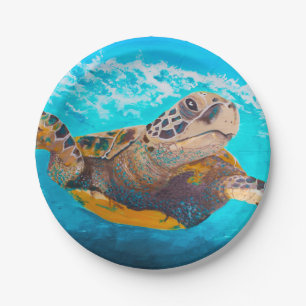 Turtle Underwater Paper Plates
