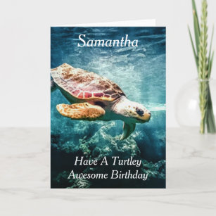 Turtle Underwater Personalised Birthday Card
