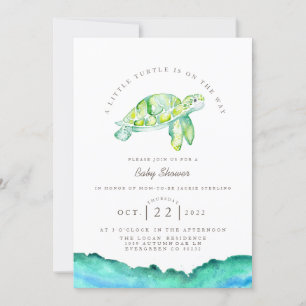Turtle Watercolor   Ocean Life Baby Shower Invitation