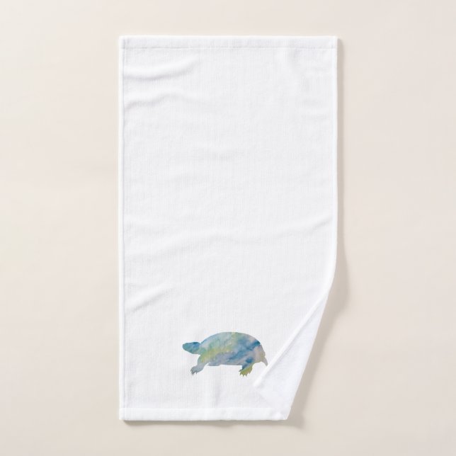 Turtle Watercolor Painting Hand Towel (Hand Towel)