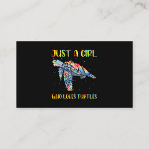Turtle Watercolor Sea Ocean Just A Girl Who Loves Business Card