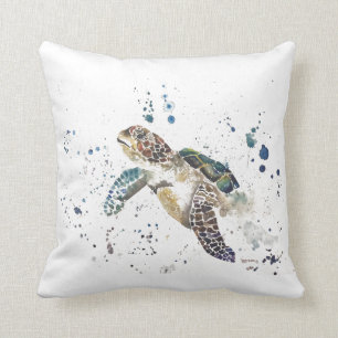 Turtle Watercolour Cushion