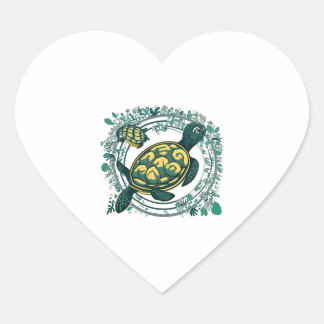 Turtle with Baby Heart Sticker