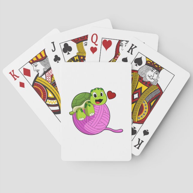 Turtle with Ball of Wool Playing Cards (Back)