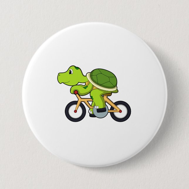 Turtle with Bicycle.PNG 7.5 Cm Round Badge (Front)