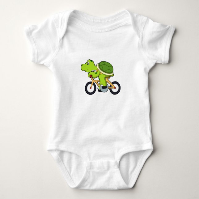 Turtle with Bicycle.PNG Baby Bodysuit (Front)