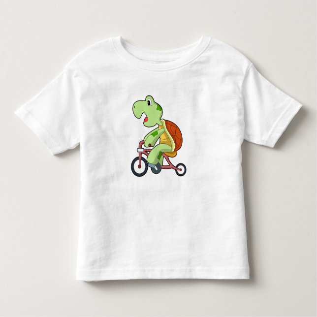 Turtle with Bicycle Toddler T-Shirt (Front)