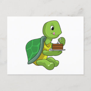 Turtle with Cake Postcard
