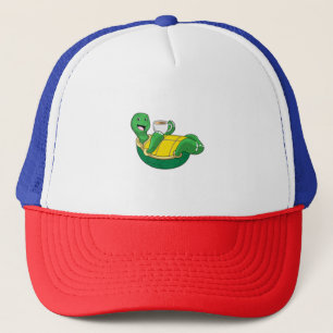 Turtle with Cup of Coffee Trucker Hat