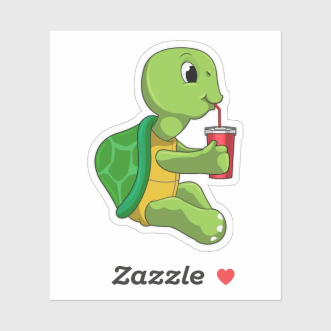 Turtle with Drinking mug with Straw (Sheet)