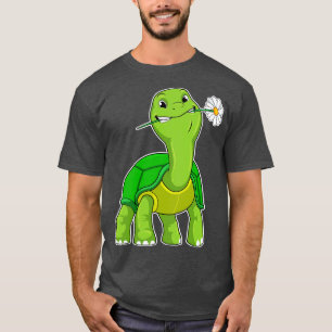 Turtle with Flower Daisy T-Shirt