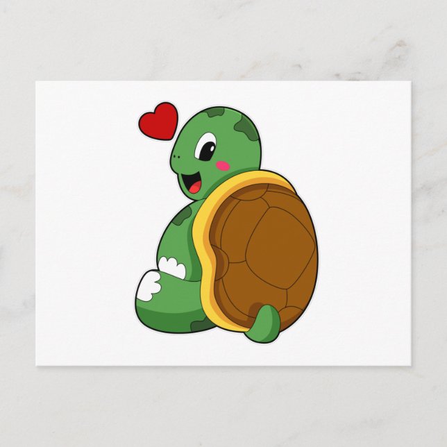 Turtle with Heart Postcard (Front)