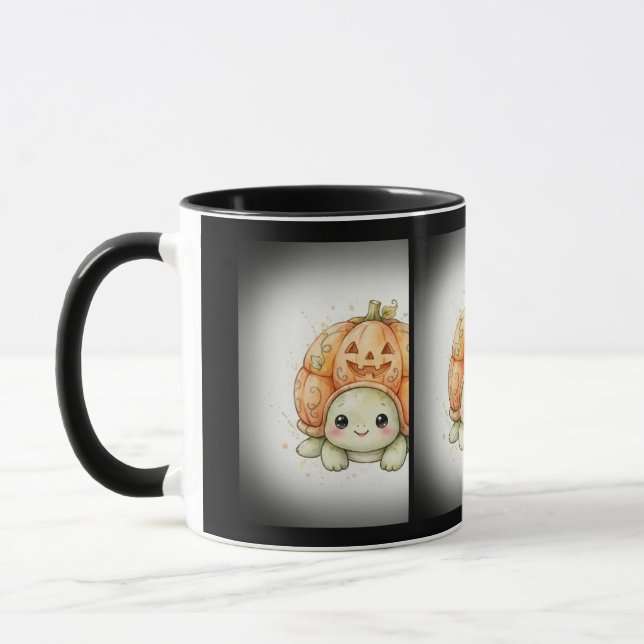 Turtle with Jack-O'-Lantern Shell Mug (Left)
