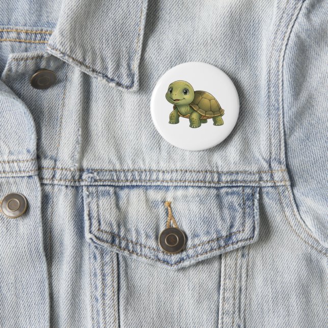 Turtle with Leaf Hat Pin | Animal Badge (In Situ)