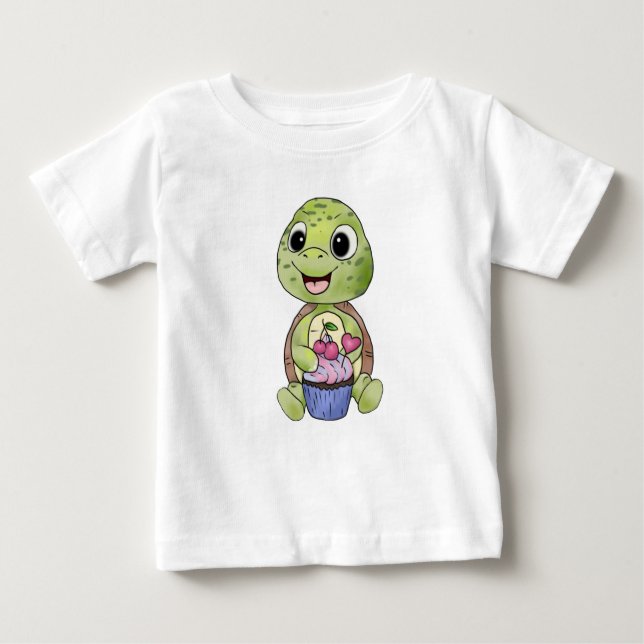 turtle with muffin baby T-Shirt (Front)