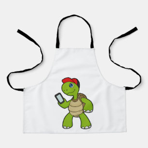 Turtle with Phone & Hat Apron