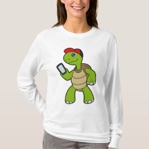 Turtle with Phone & Hat T-Shirt