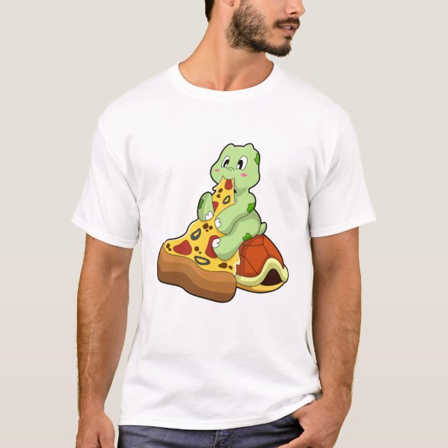 Turtle with Pizza T-Shirt (Front)