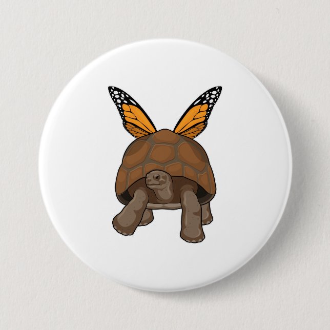 Turtle with Rainbow Colours 7.5 Cm Round Badge (Front)