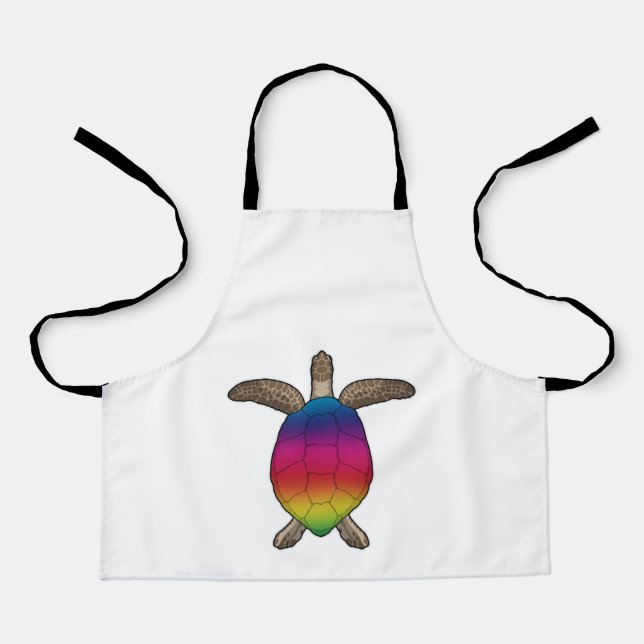 Turtle with Rainbow Colours Apron (Front)