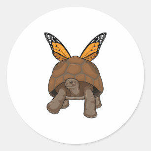 Turtle with Rainbow Colours Classic Round Sticker