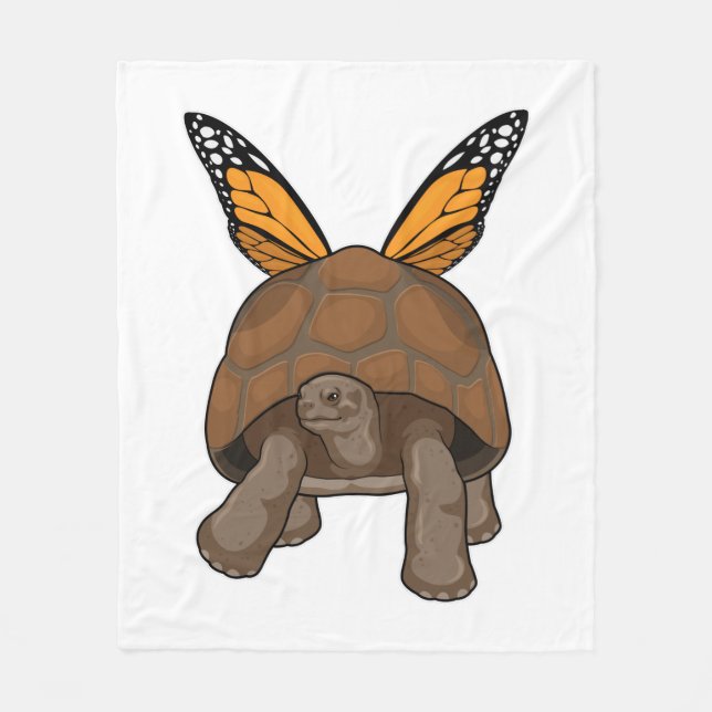 Turtle with Rainbow Colours Fleece Blanket (Front)