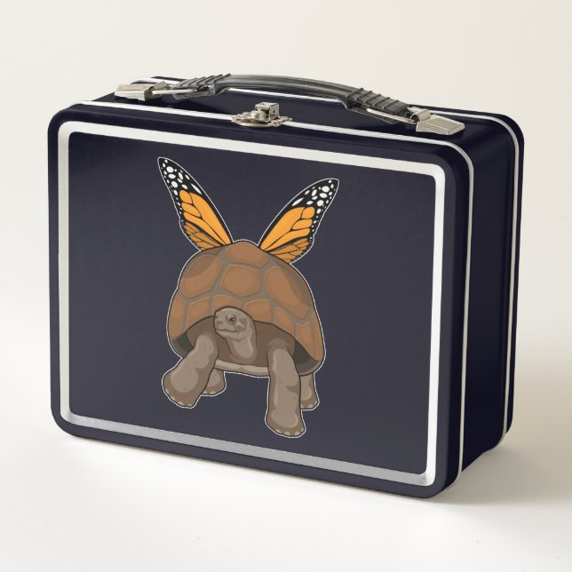 Turtle with Rainbow Colours Metal Lunch Box (Front)