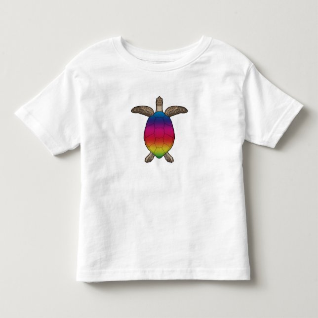 Turtle with Rainbow Colours Toddler T-Shirt (Front)
