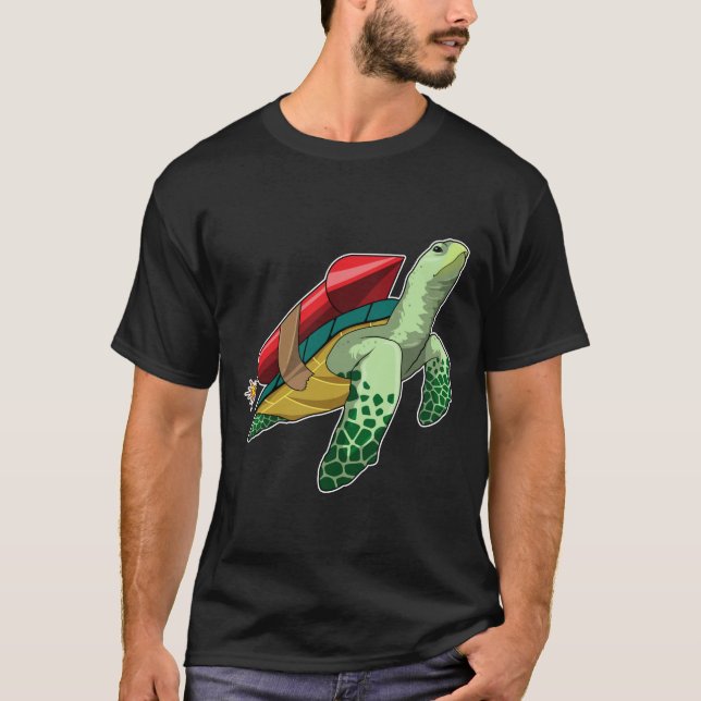 Turtle with Rocket T-Shirt (Front)