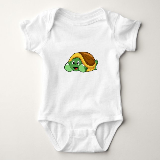Turtle with Shell as Blanket Baby Bodysuit (Front)