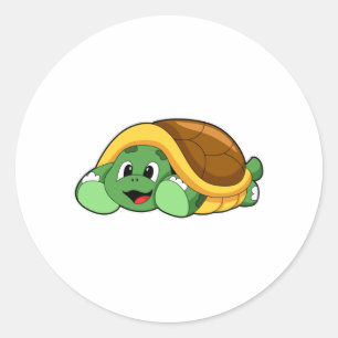 Turtle with Shell as Blanket Classic Round Sticker