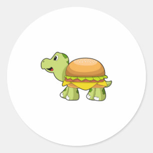 Turtle with Shell as Burger.PNG Classic Round Sticker