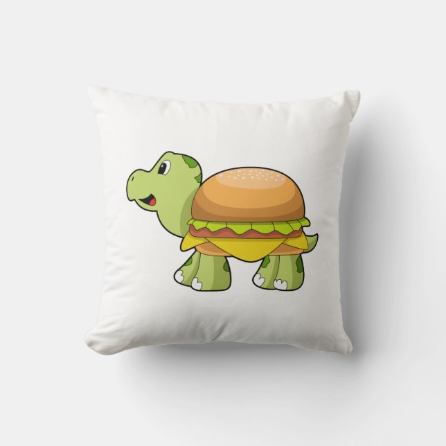 Turtle with Shell as Burger.PNG Cushion (Front)