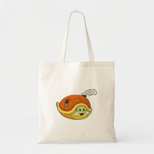 Turtle with Shell as House Tote Bag (Front)
