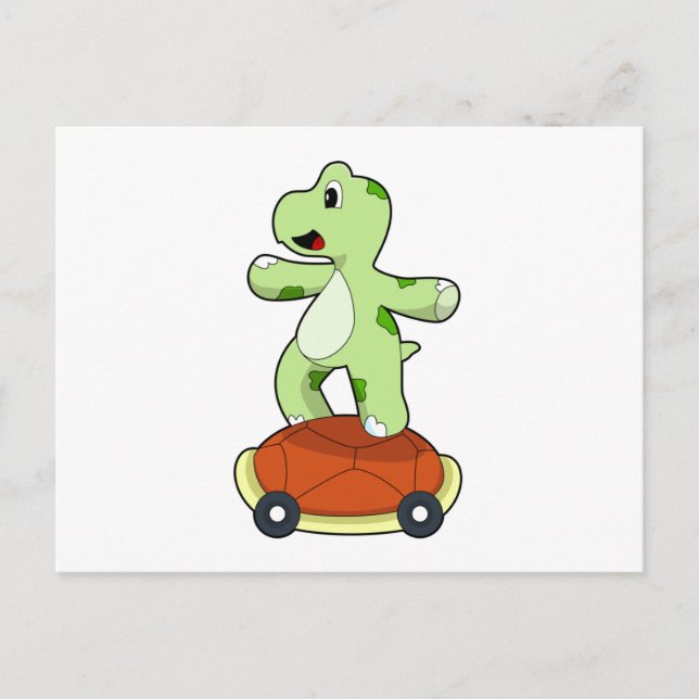Turtle with Shell as Skateboard Postcard (Front)