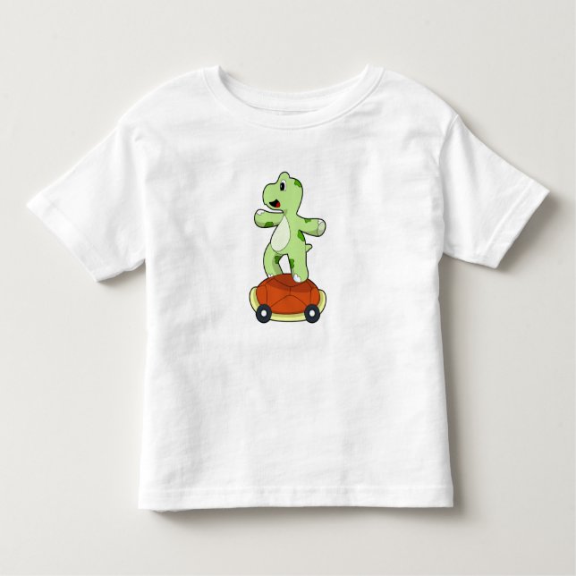Turtle with Shell as Skateboard Toddler T-Shirt (Front)