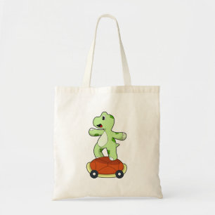 Turtle with Shell as Skateboard Tote Bag