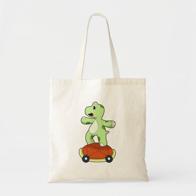 Turtle with Shell as Skateboard Tote Bag (Front)