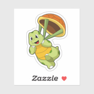 Turtle with Shell as Skydiver