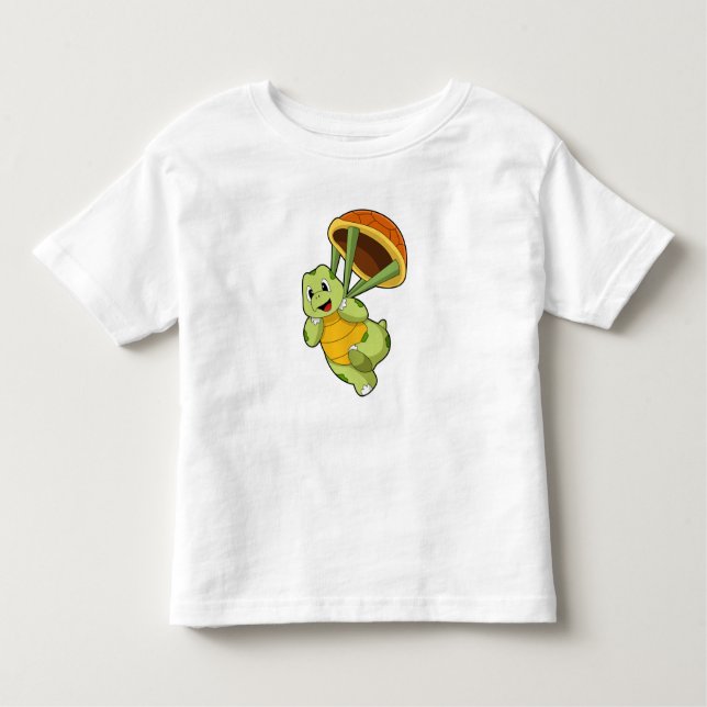 Turtle with Shell as Skydiver Toddler T-Shirt (Front)