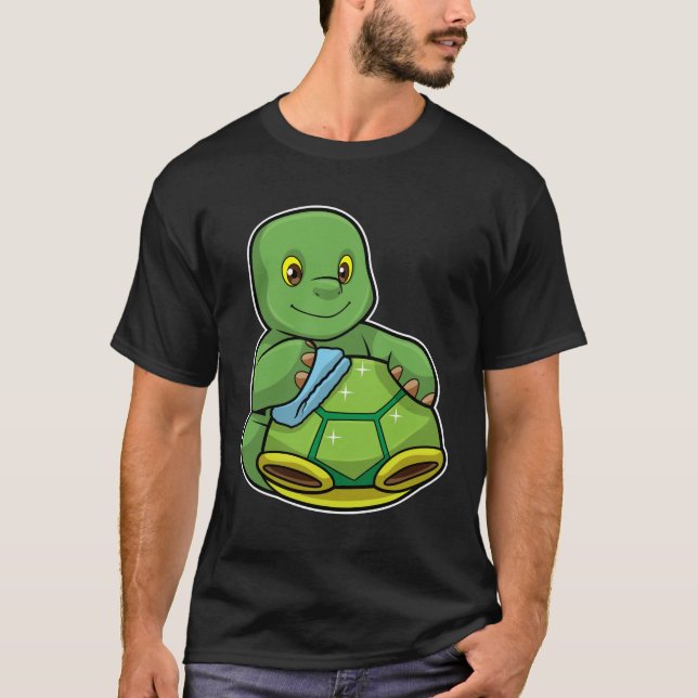 Turtle with Shell & Cleaning rag T-Shirt (Front)